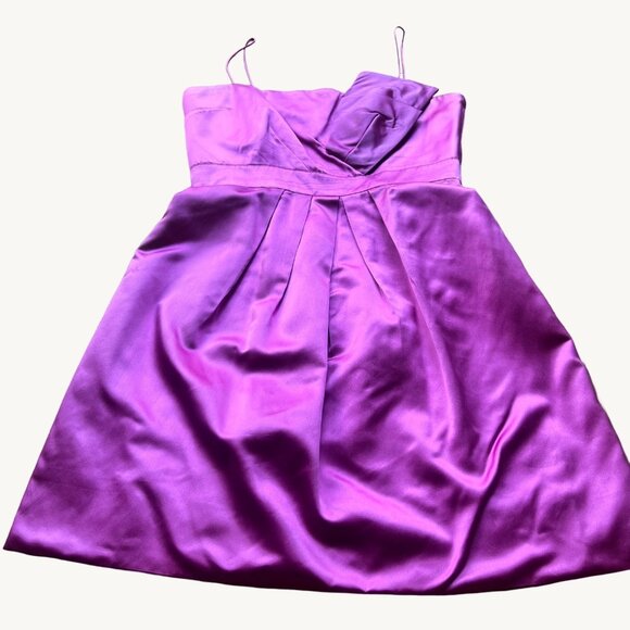 100% Silk Rickie Freeman Teri Jon size 12 Pink Fuchsia Spaghetti Strap Dress - Picture 1 of 16